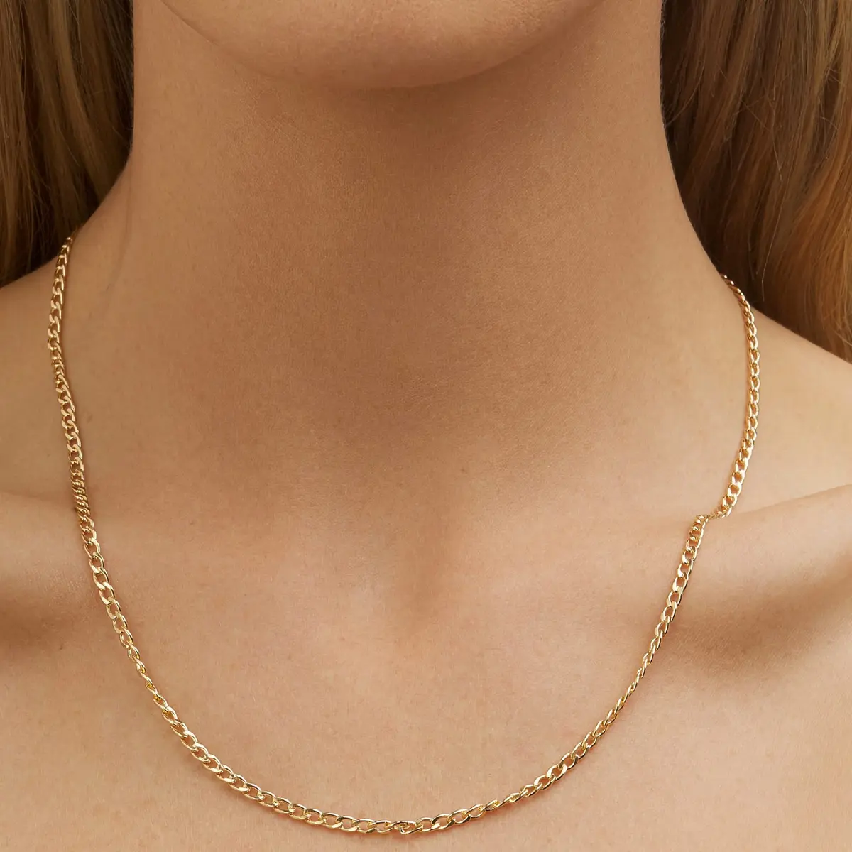 Barzel 18K Gold Plated Cuban Link Chain Necklace 3mm Width, 20 Inches Length | Classic Statement Jewelry - view 4