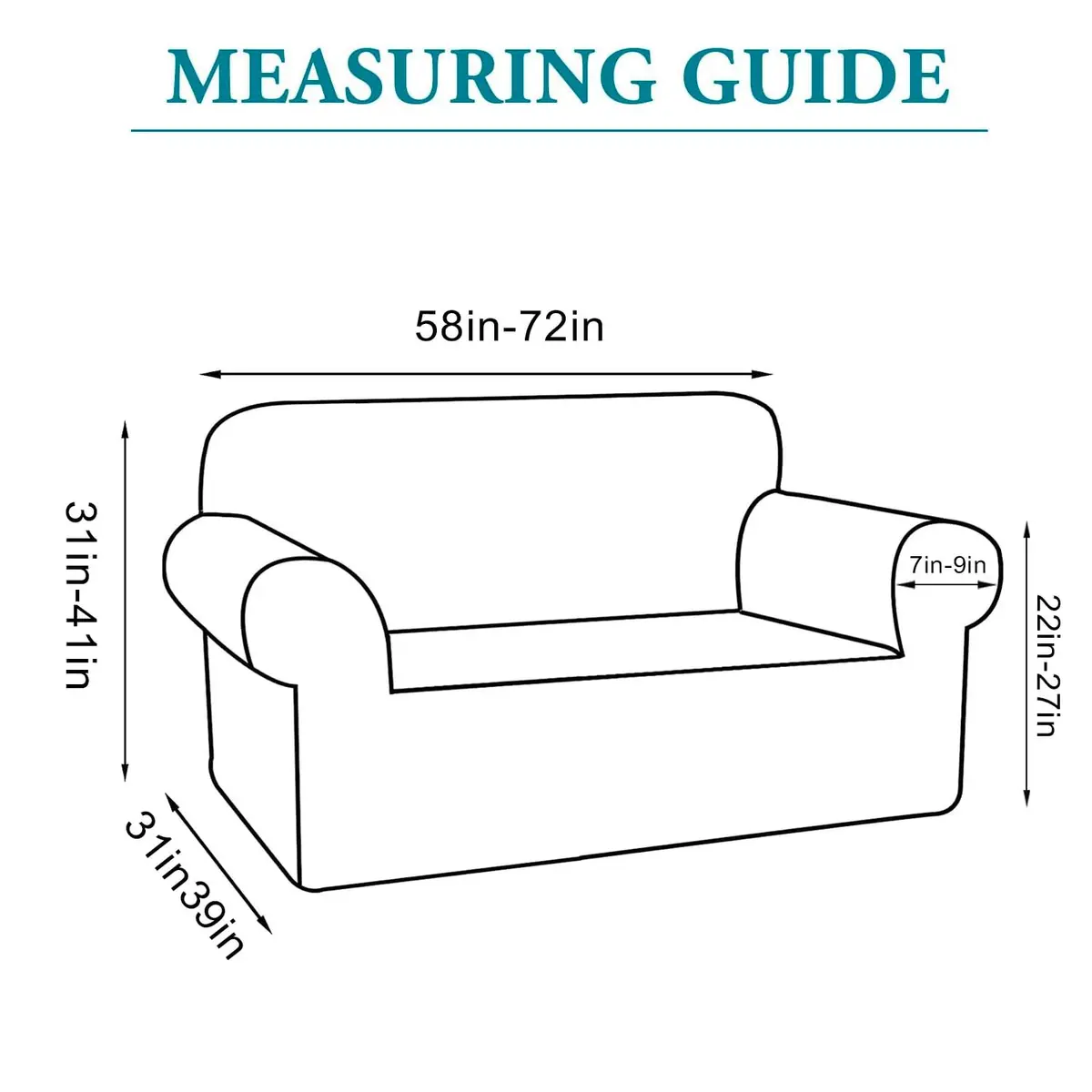Flamingo P High Stretch Sofa Slipcover for Loveseat | Non Slip, Washable Jacquard Fabric (Medium, Dove) - view 2