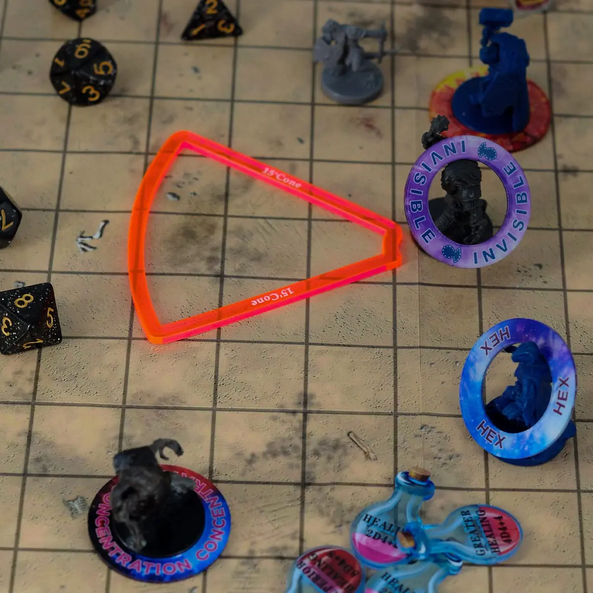 CZYY DND Condition Rings, 96 Status Effect Markers with Storage Box | ABS Plastic, Color Printed Icons - view 8
