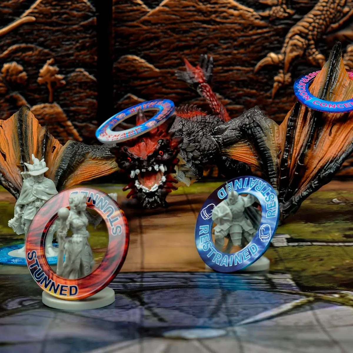 CZYY DND Condition Rings, 96 Status Effect Markers with Storage Box | ABS Plastic, Color Printed Icons - view 9