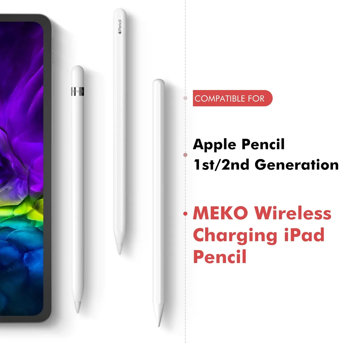MEKO 4 Pack Apple Pencil Tips Replacement | Compatible with 1st & 2nd Gen, White, Precise & Durable - view 2