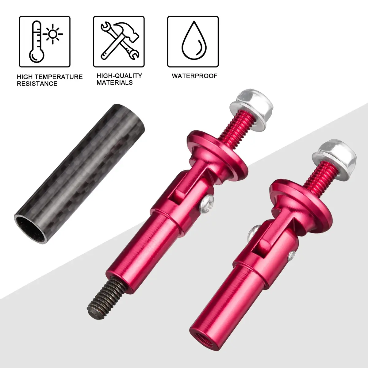 TOMALL Car Bumper Tie Rods 45mm Carbon Fiber Red | Universal Auto Support & Decor (120 chars) - view 3