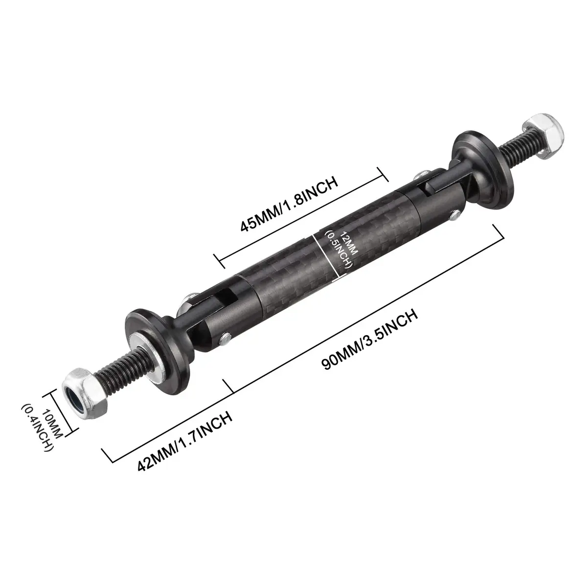 TOMALL Car Bumper Tie Rods 45mm Carbon Fiber Black | Fix & Decorate with Racing Effect - view 2