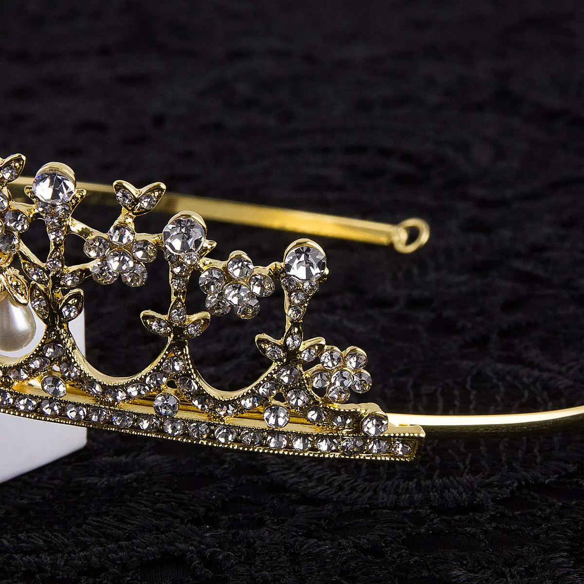 CROWN GUIDE Crystal Rhinestone Queen Bride Tiara Crown for Women Girls Headdress Vintage Bridal Birthday Prom Wedding Tiaras and Crowns Hair Jewelry Accessories Gold | Elegant Bridal Headpiece - view 5