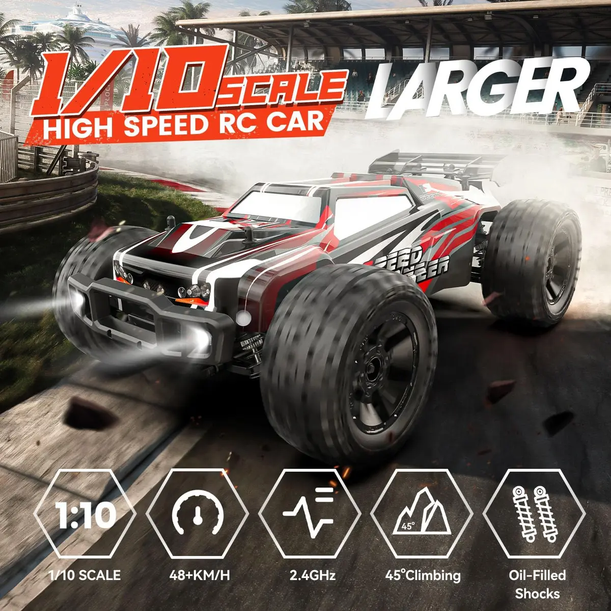 DEERC 9206E DIY Extra Shell 1:10 Scale Large RC Car | High Speed 48+ KM/H All Terrain 4WD - view 6
