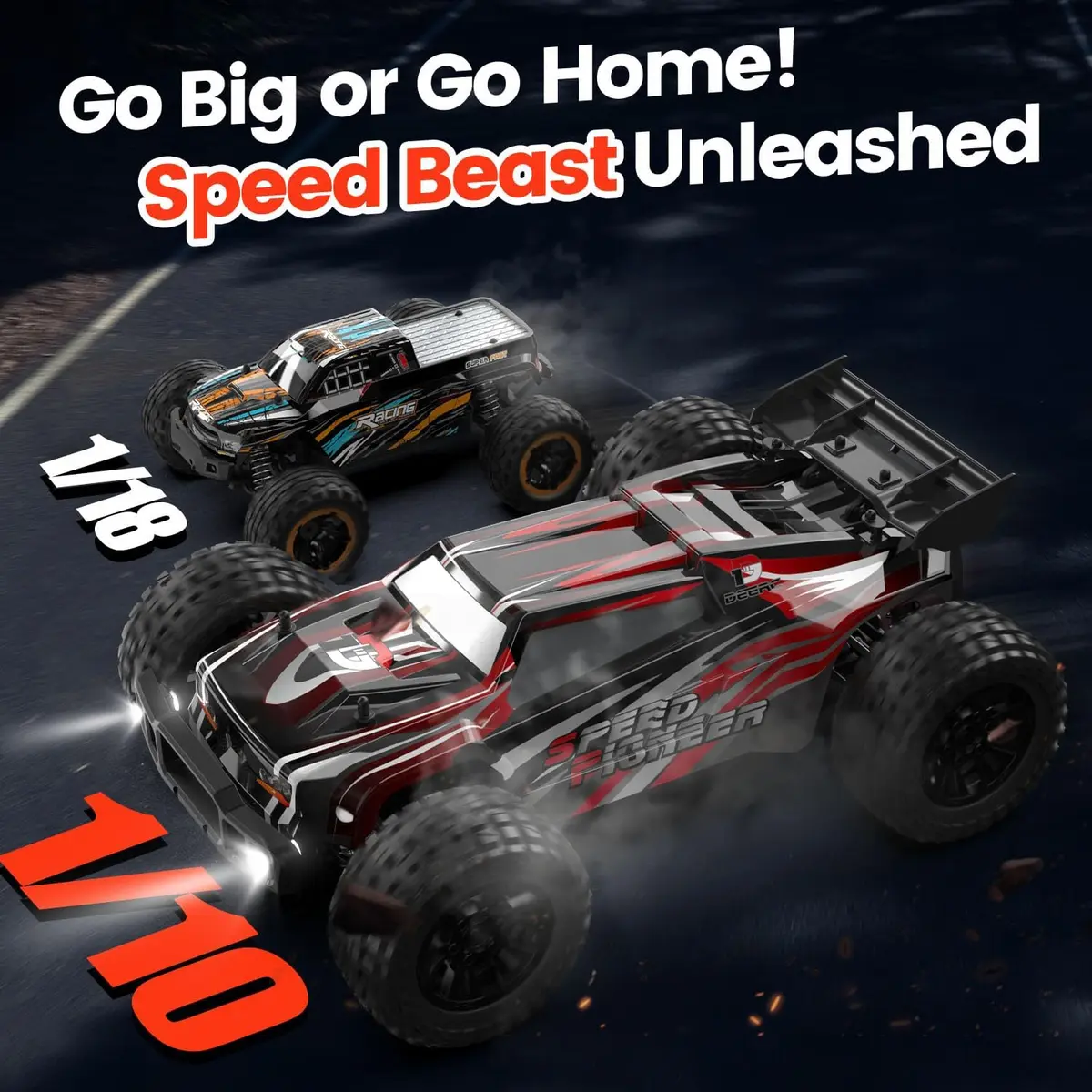 DEERC 9206E DIY Extra Shell 1:10 Scale Large RC Car | High Speed 48+ KM/H All Terrain 4WD - view 2