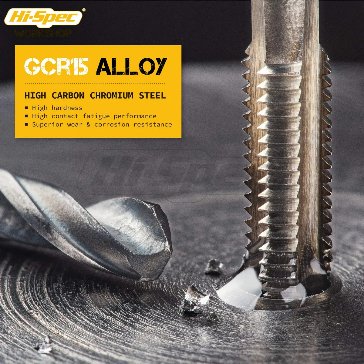 Hi-Spec 39pc Metric Tap and Die Set M3-M12 with Wrench and Gauge | Repair Worn Threads, Cut Clean New Threads - view 5