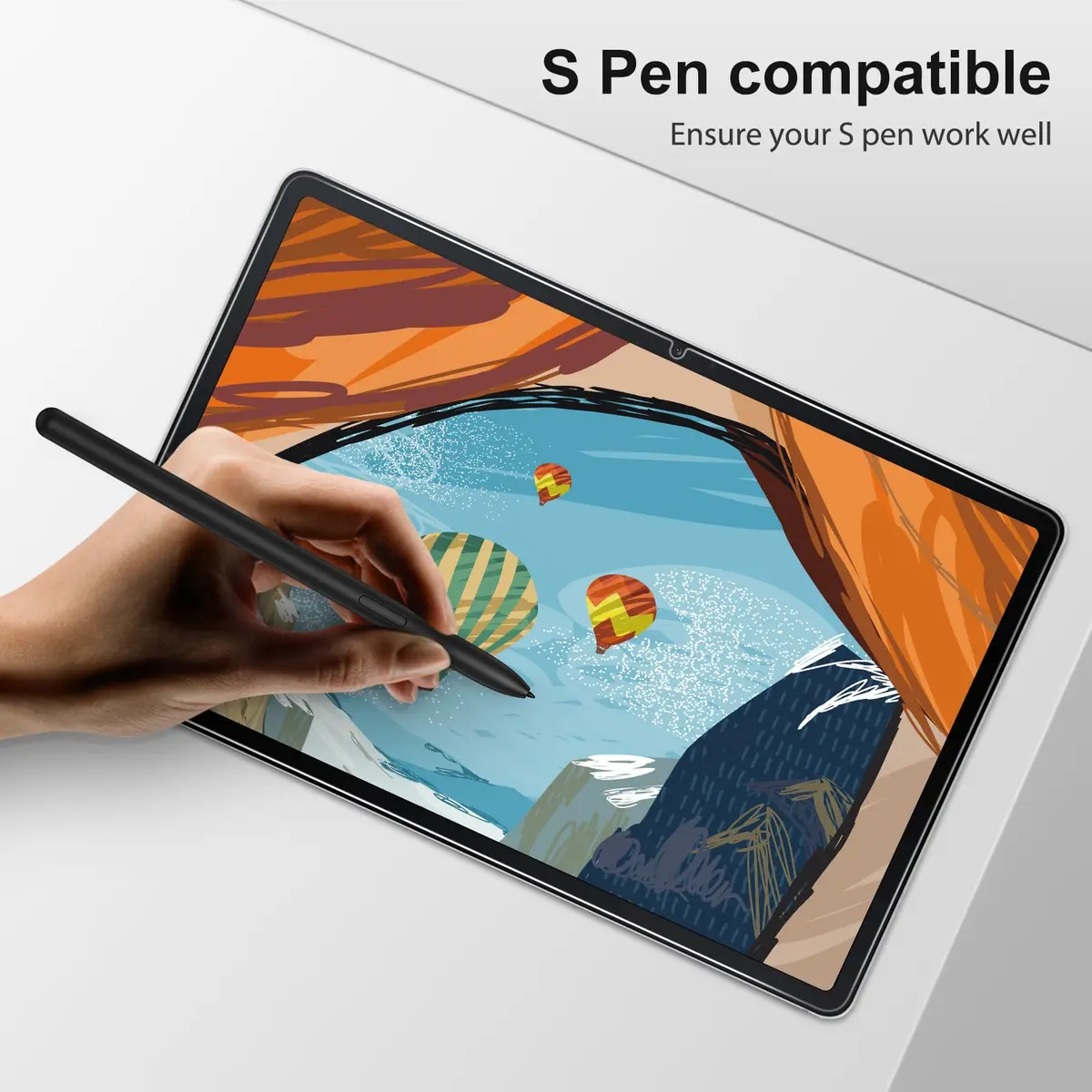 SPARIN 2 Pack Tempered Glass Screen Protector for Samsung Galaxy Tab S9 FE/S9/S8/S7 (11" & 10.9") | 9H Hardness, S-Pen Compatible - view 4