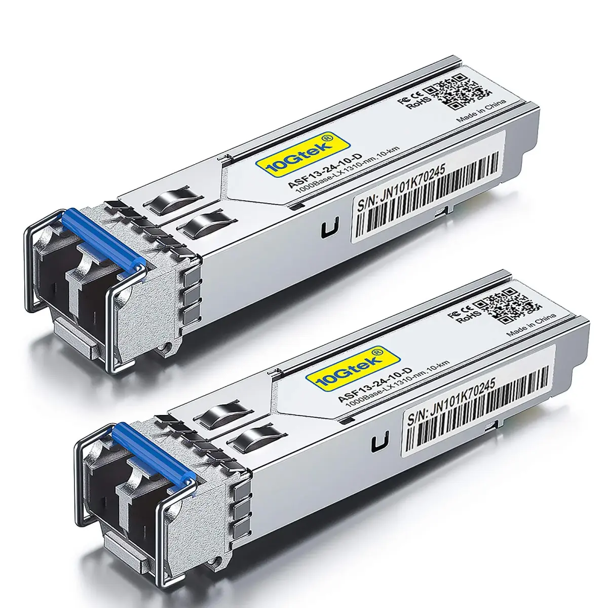 10Gtek 1.25G SFP Transceiver 1000Base-LX 10km SMF LC Connector | Pack of 2 - main product image