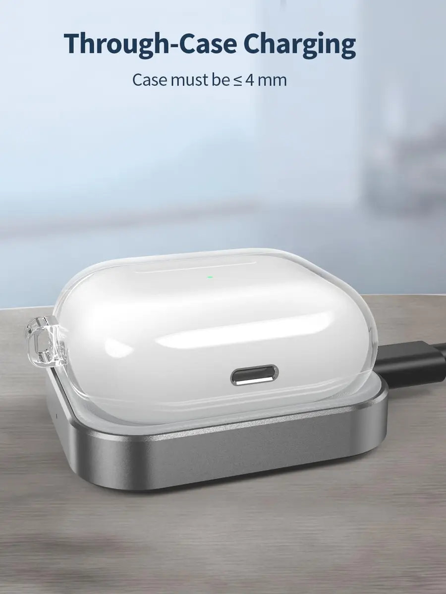 Miroddi AirPods Pro Charger - Wireless Charging Station for AirPods 4 with Noise Cancellation | Gray - view 6