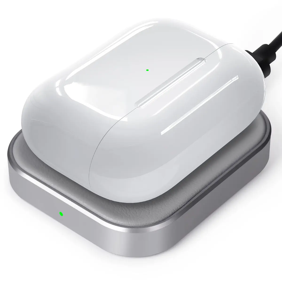 Miroddi AirPods Pro Charger - Wireless Charging Station for AirPods 4 with Noise Cancellation | Gray - main product image