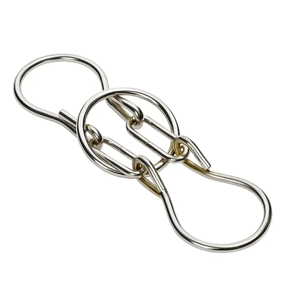 MilesMagic Horseshoe Puzzle Metal Gimmick Ring Add Remove Classic Brain Teasing Magic Trick 26 cm (10.2 in) - main product image