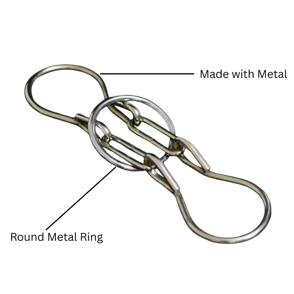 MilesMagic Horseshoe Puzzle Metal Gimmick Ring Add Remove Classic Brain Teasing Magic Trick 26 cm (10.2 in) - view 3