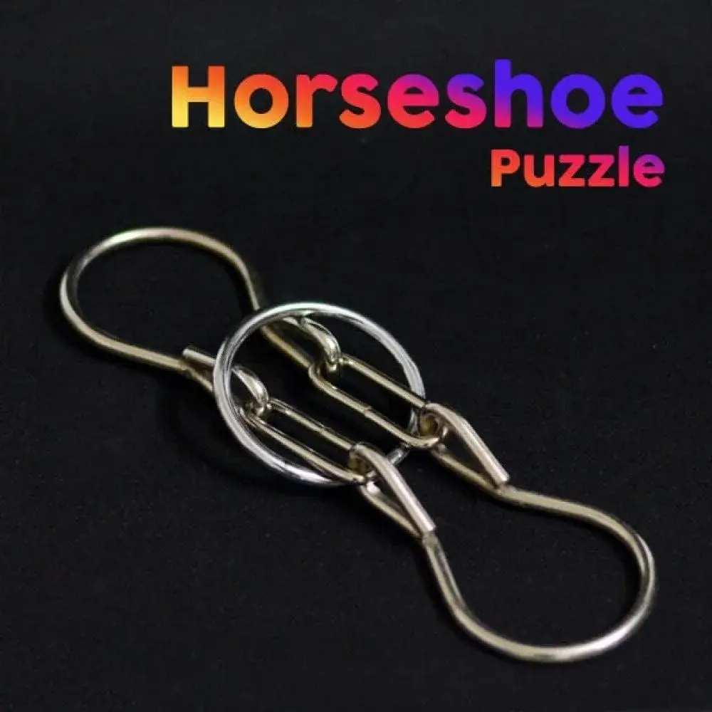 MilesMagic Horseshoe Puzzle Metal Gimmick Ring Add Remove Classic Brain Teasing Magic Trick 26 cm (10.2 in) - view 4
