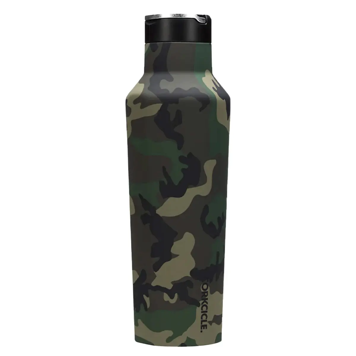 Corkcicle Sport Canteen 20 oz Triple Insulated Bottle Woodland Camo | Keeps Beverages Cold 25H & Hot 12H - main product image