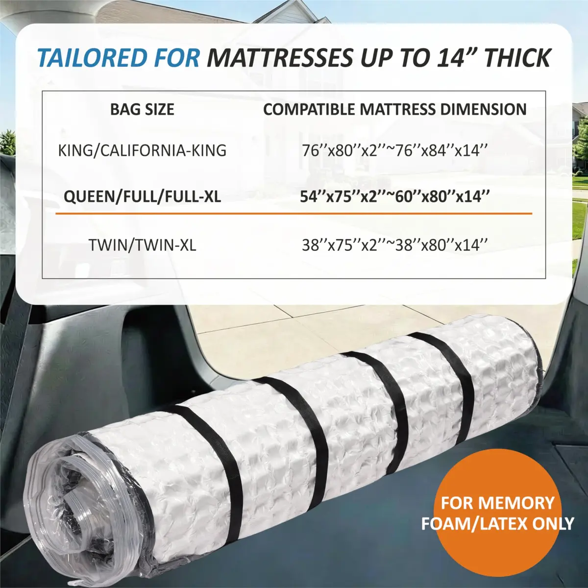 Storage Logic Vacuum Mattress Bag for Queen/Full/Full-XL Foam & Latex Mattresses | 2.3 lbs (1.04 kg) - view 5