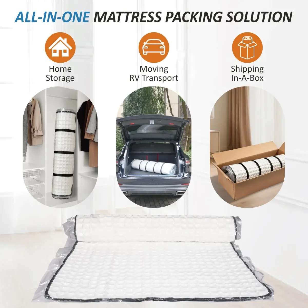 Storage Logic Vacuum Mattress Bag for Queen/Full/Full-XL Foam & Latex Mattresses | 2.3 lbs (1.04 kg) - view 6