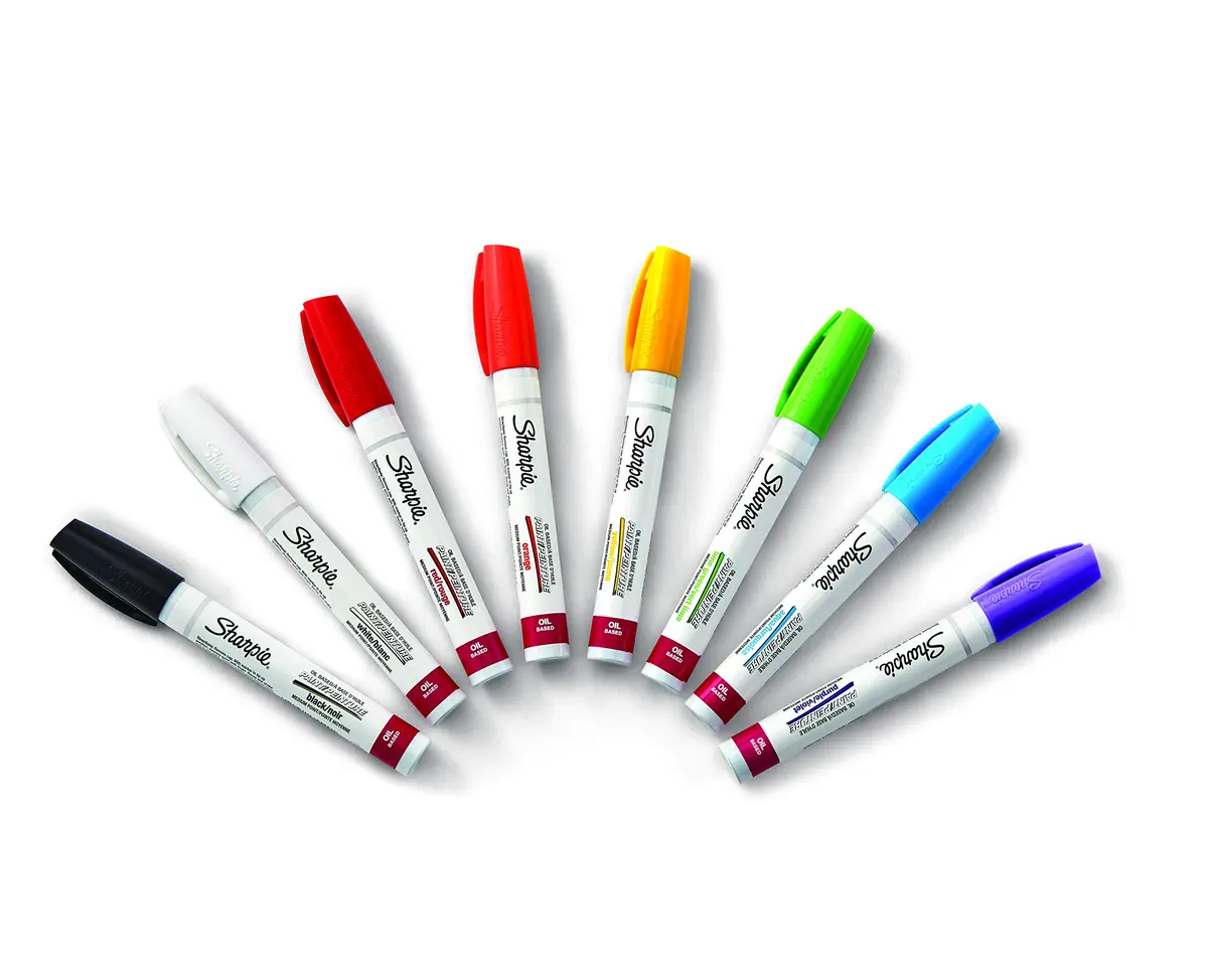 Sharpie Oil-Based Paint Markers, Medium Point, Assorted Colors, 8 Count | Permanent, Waterproof, Fade-Resistant - view 2