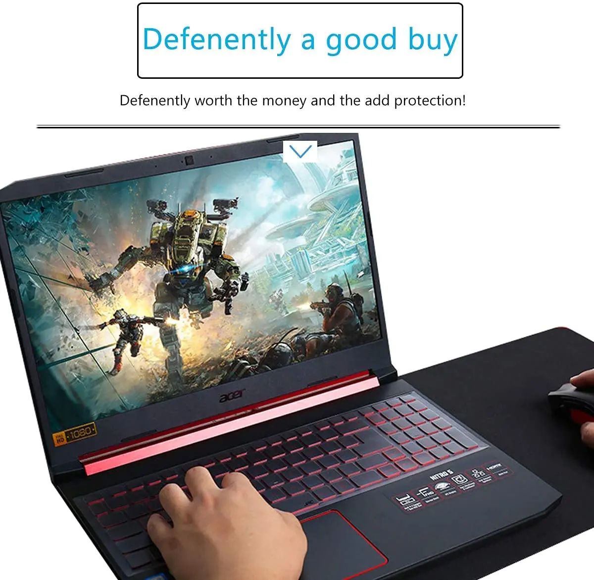 MUBUY-GOL Keyboard Cover for Acer Nitro 5 & Predator Helios 300 15.6" & 17.3" | High Transparency & Waterproof - view 5