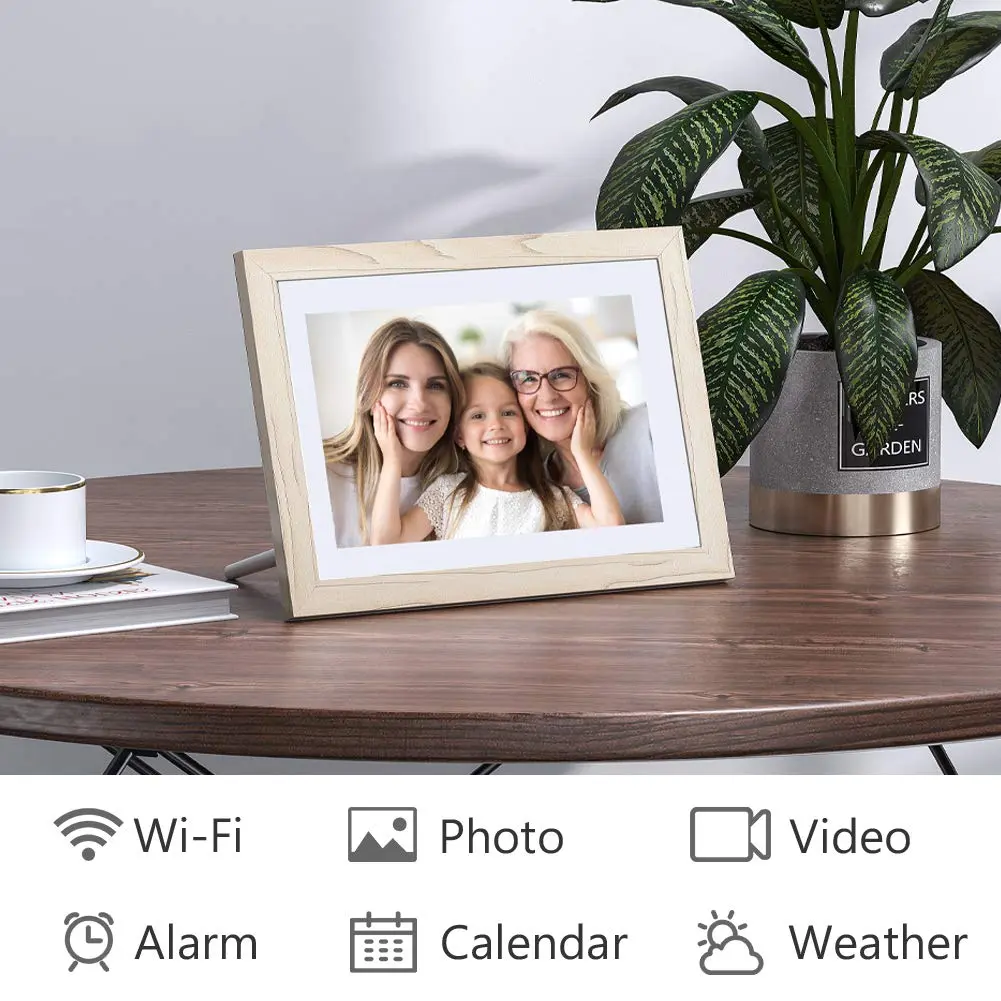 Dragon Touch Digital Picture Frame WiFi 10.1 inch IPS Touch Screen | 32GB Storage, Auto-Rotate, Share Photos via App - view 4
