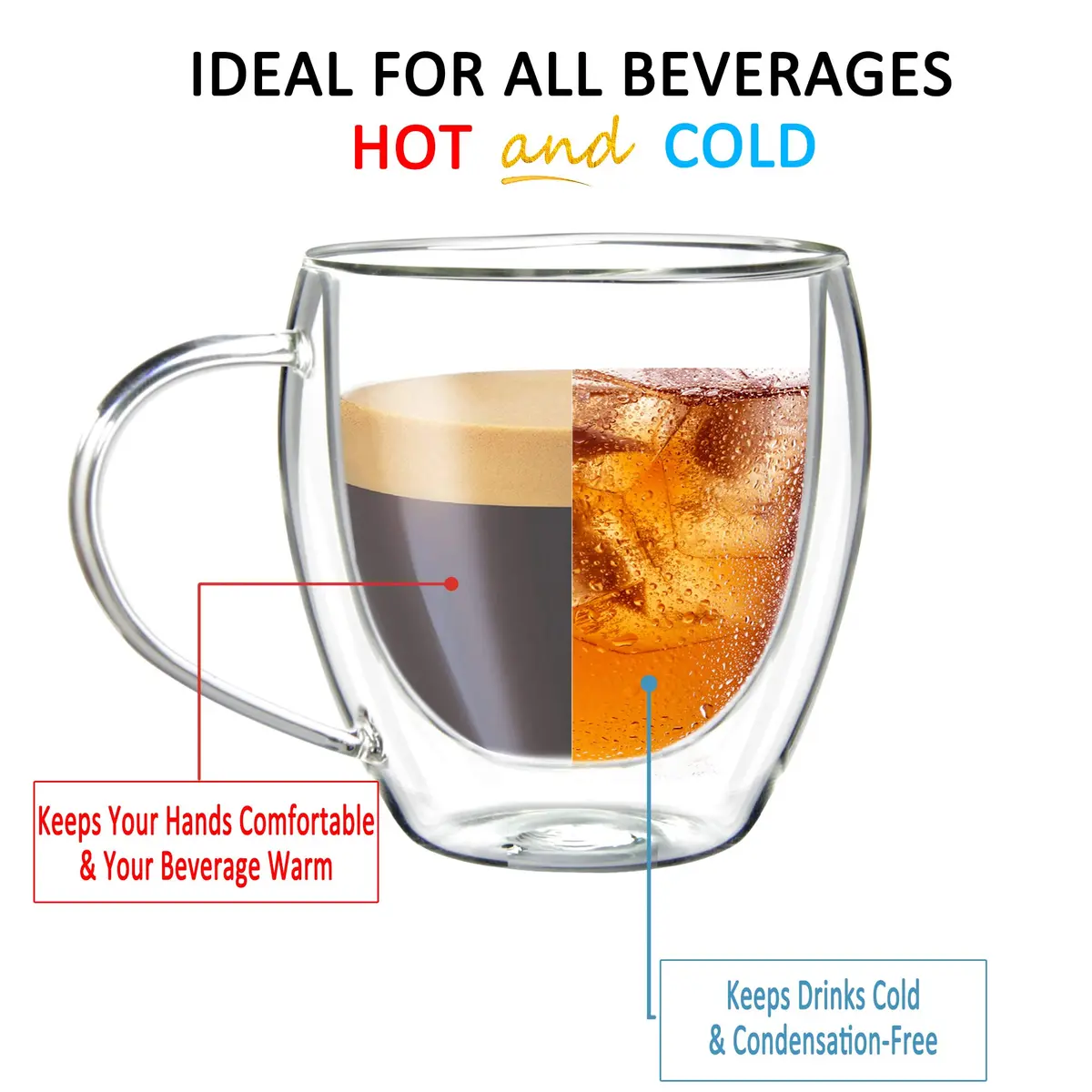 Youngever Double Wall Thermo Insulated Glass Espresso Mug 160ml | Modern & Elegant (70-120 chars) - view 3