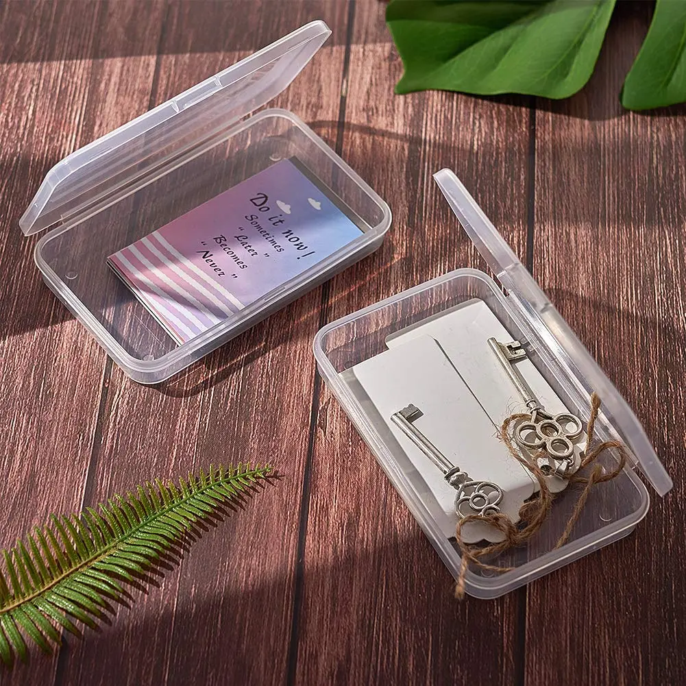 BENECREAT 10 Packs 12.7cm x 8.4cm x 2cm Clear Plastic Storage Boxes | Organize Craft Accessories & Small Items - view 7