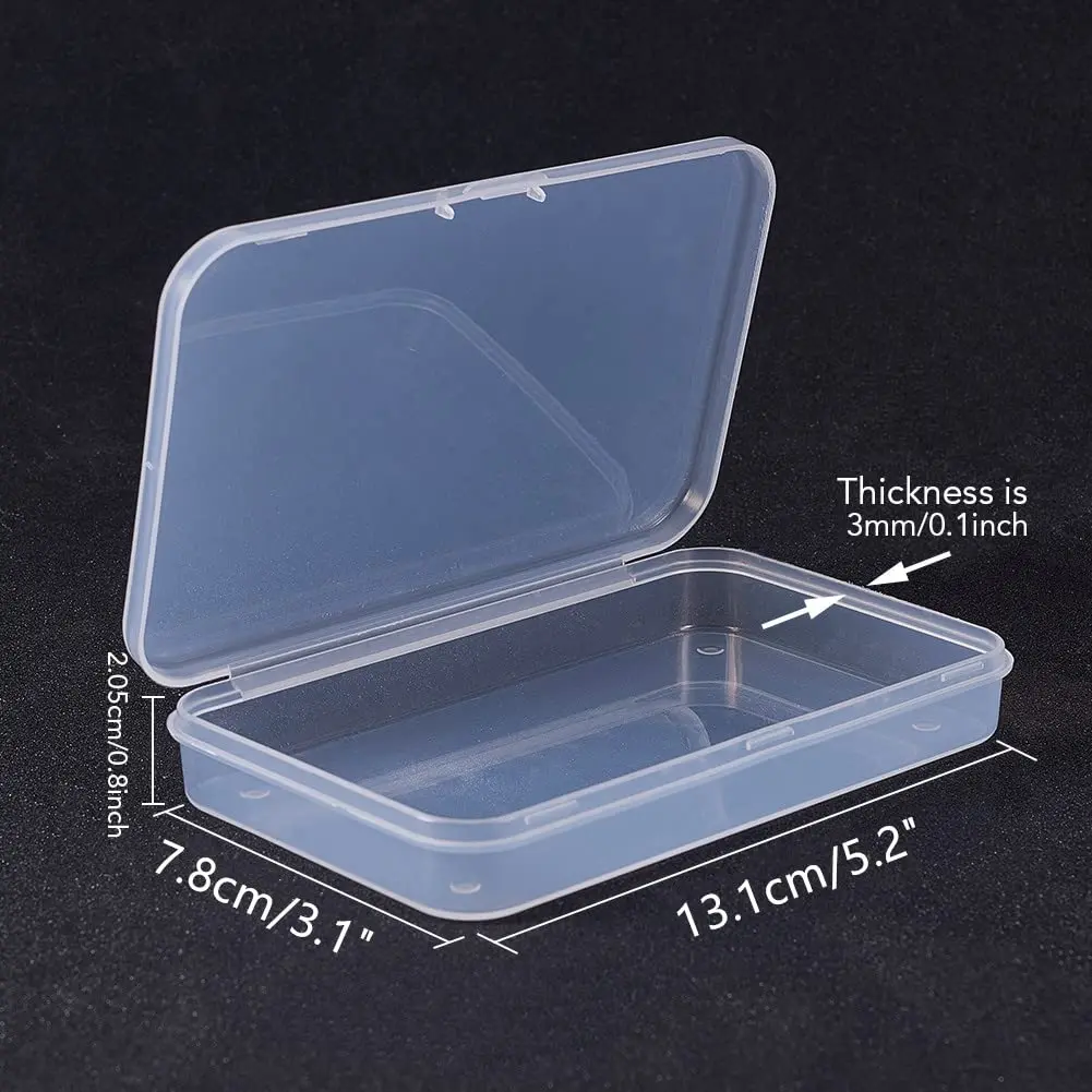 BENECREAT 10 Packs 12.7cm x 8.4cm x 2cm Clear Plastic Storage Boxes | Organize Craft Accessories & Small Items - view 2