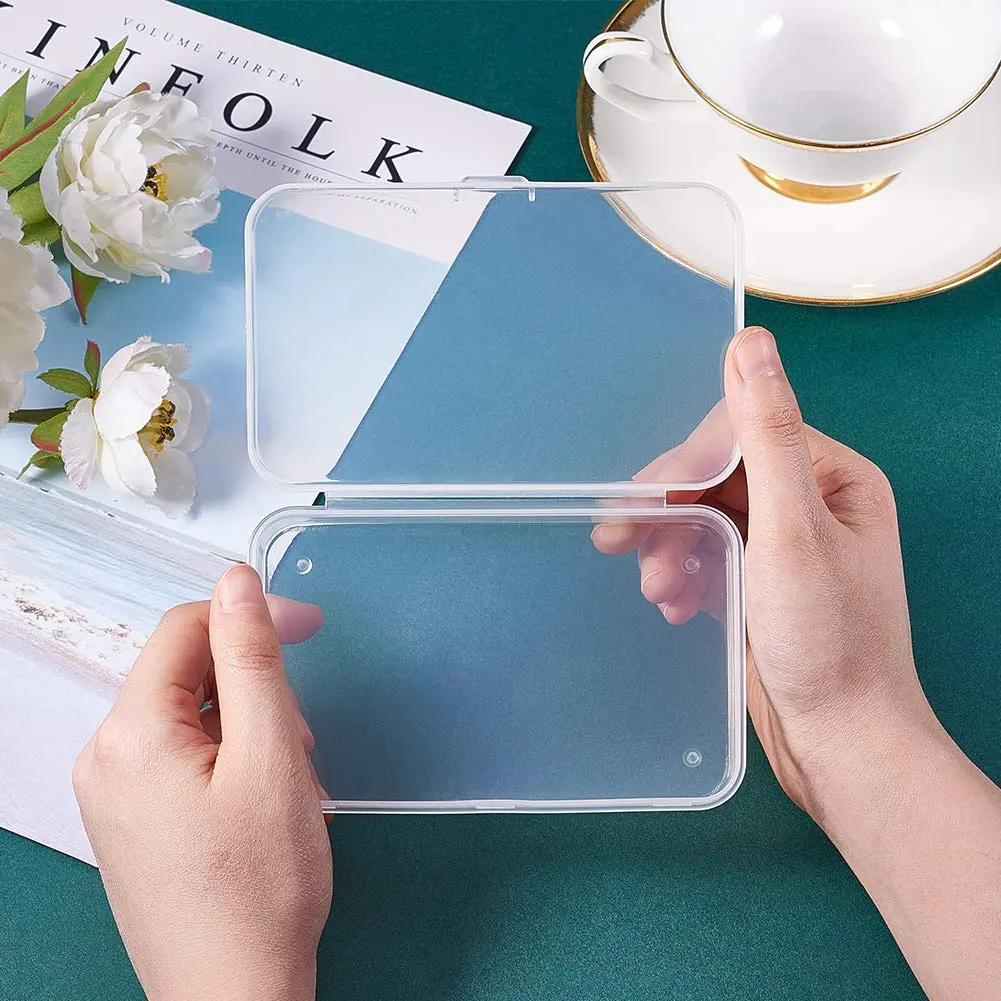 BENECREAT 10 Packs 12.7cm x 8.4cm x 2cm Clear Plastic Storage Boxes | Organize Craft Accessories & Small Items - view 3
