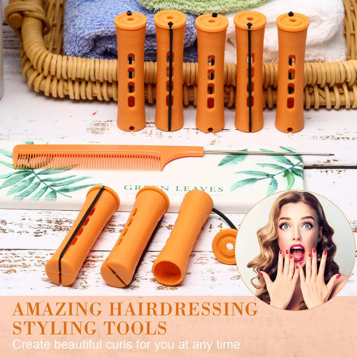 WILLBOND Hair Perm Rods, Orange, 8.2cm | Easy Curling for All Hair Types - view 5