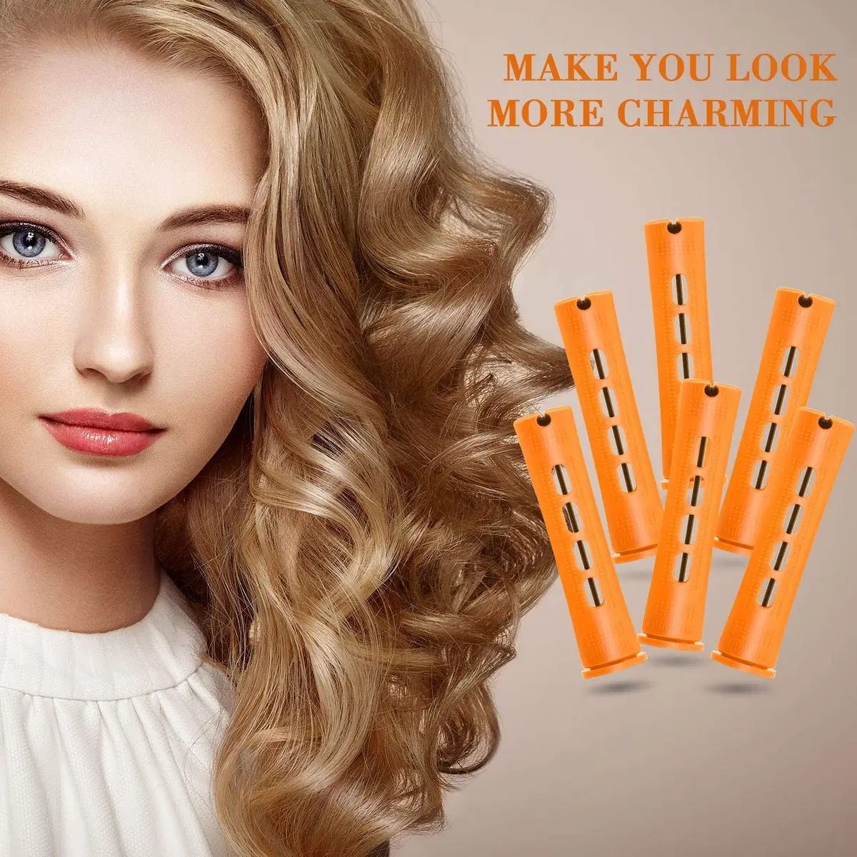 WILLBOND Hair Perm Rods, Orange, 8.2cm | Easy Curling for All Hair Types - view 6