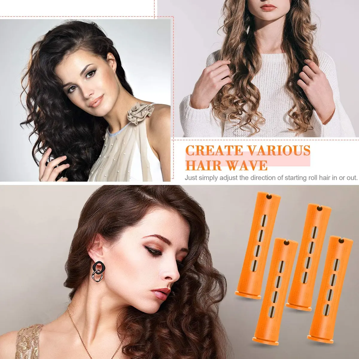 WILLBOND Hair Perm Rods, Orange, 8.2cm | Easy Curling for All Hair Types - view 7