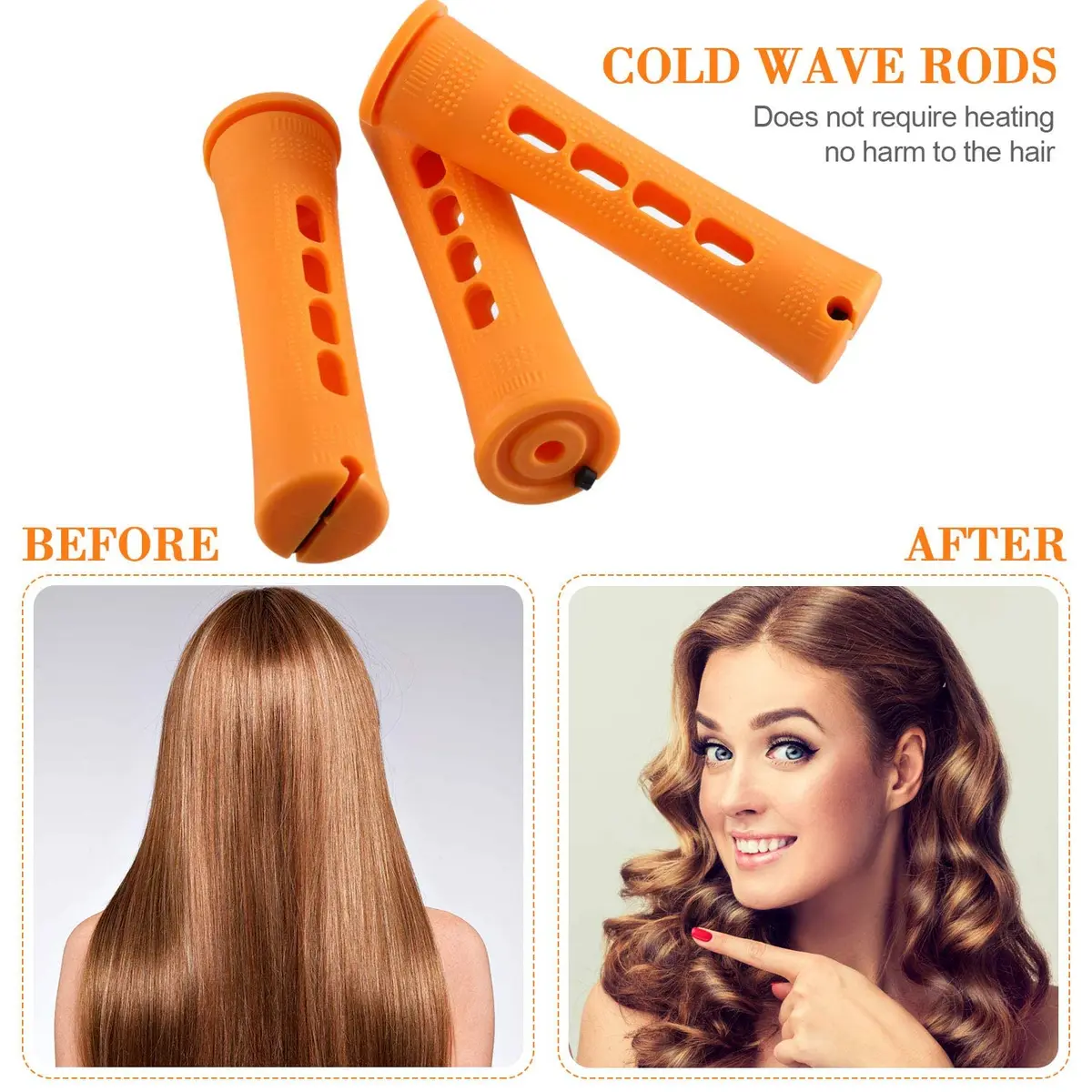 WILLBOND Hair Perm Rods, Orange, 8.2cm | Easy Curling for All Hair Types - view 3