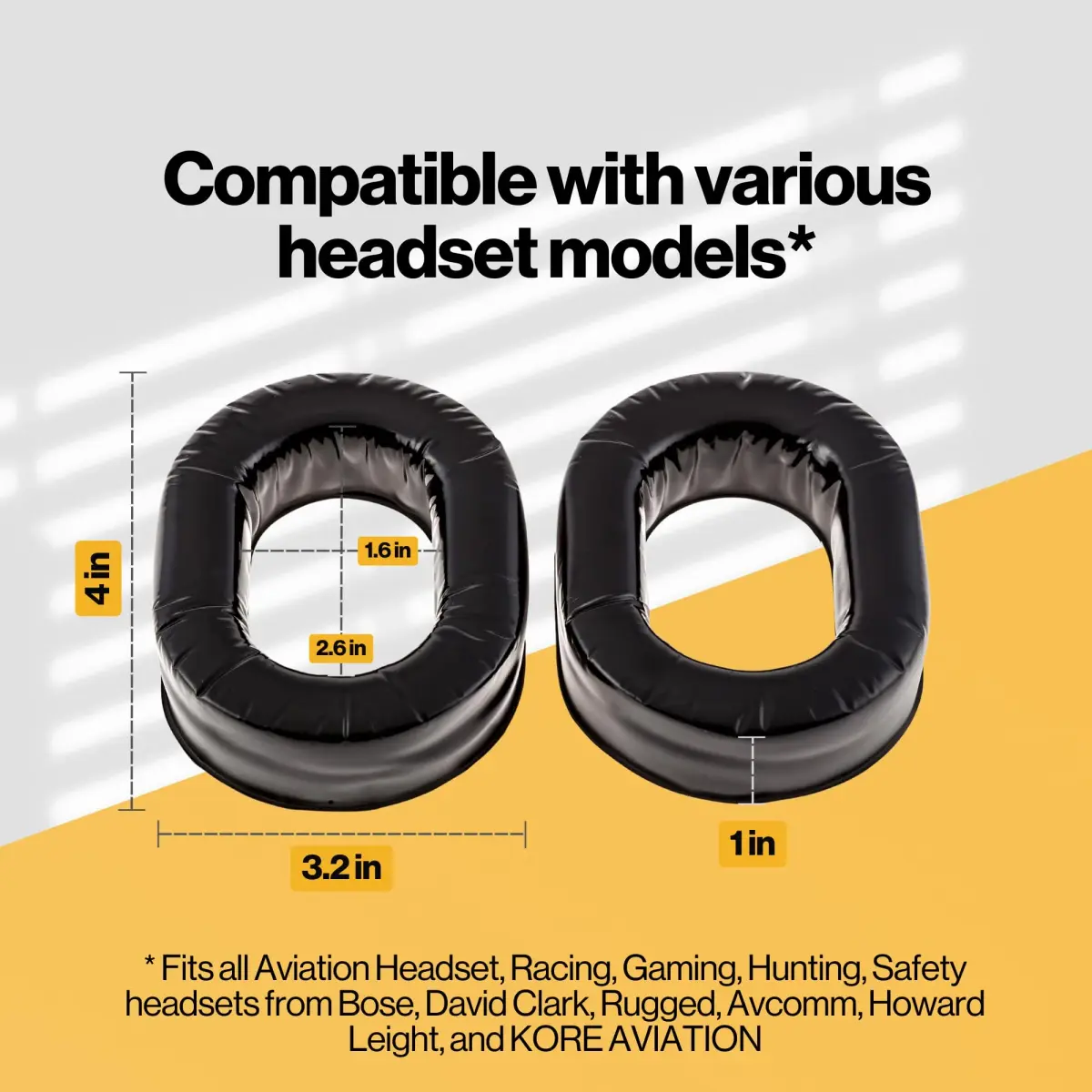 KORE AVIATION Ultra Plush Silicone Gel Ear Seals 2 Pairs (191g) | Enhanced Noise Reduction for Aviation, Racing, Gaming Headsets - view 3