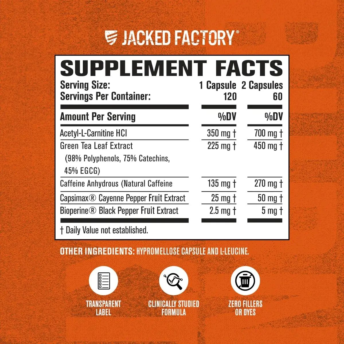 Jacked Factory Burn-XT Clinically Studied Fat Burner & Weight Loss Supplement 120 Count | Metabolism Booster & Appetite Suppressant - view 4