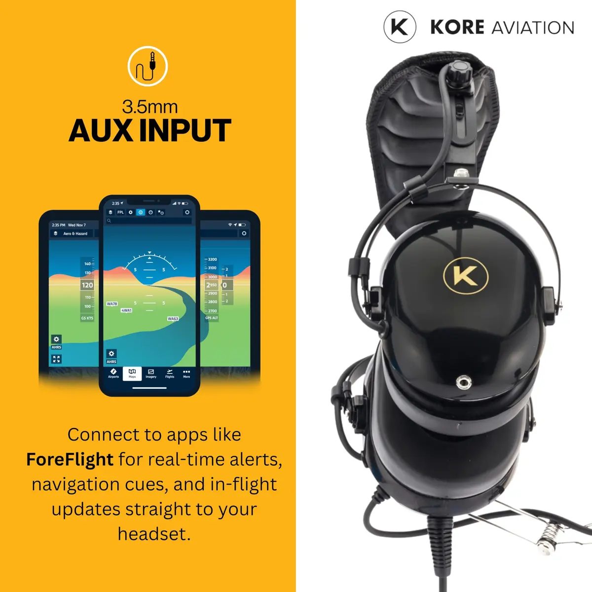 KORE AVIATION P1 Headset for Pilots Mono Noise Reduction | Comfort & Durability - view 4