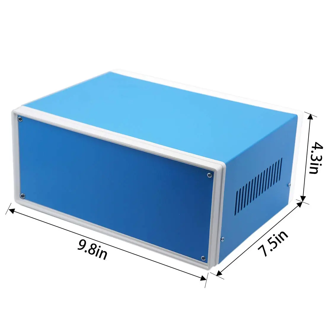 Zulkit Blue Metal Electrical Enclosure Box 9.8 x 7.5 x 4.3 Inch | Robust, Water-Resistant for Electronic Projects - view 2