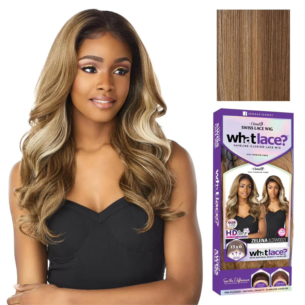 Sensationnel What Lace 13x6 Wig-Zelena, FLAMBOYAGEBLONDE | Natural Density, Pre-Plucked, Glueless Synthetic Wig - main product image