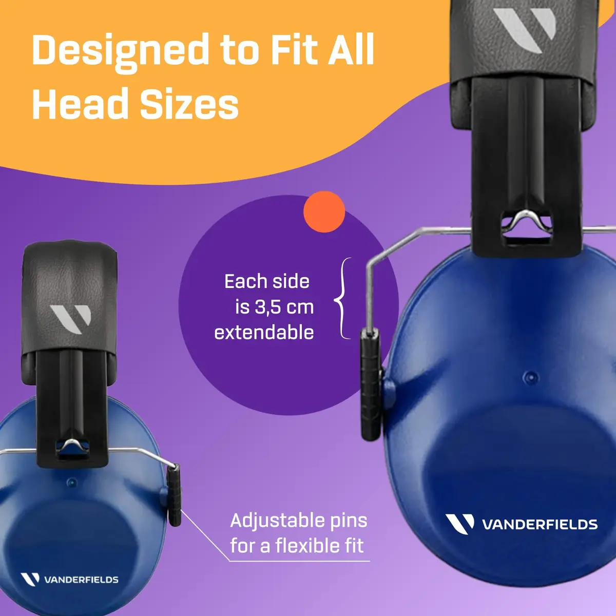 Vanderfields Noise Cancelling Ear Muffs 26dB | Certified Hearing Protection for Shooting & Construction - view 7