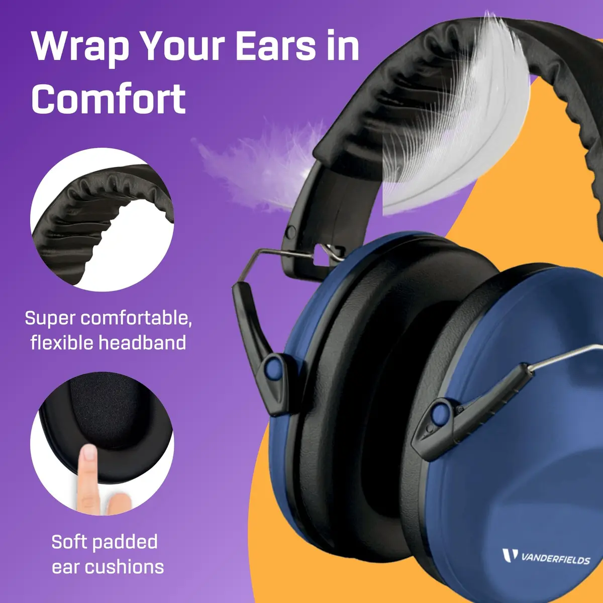 Vanderfields Noise Cancelling Ear Muffs 26dB | Certified Hearing Protection for Shooting & Construction - view 4