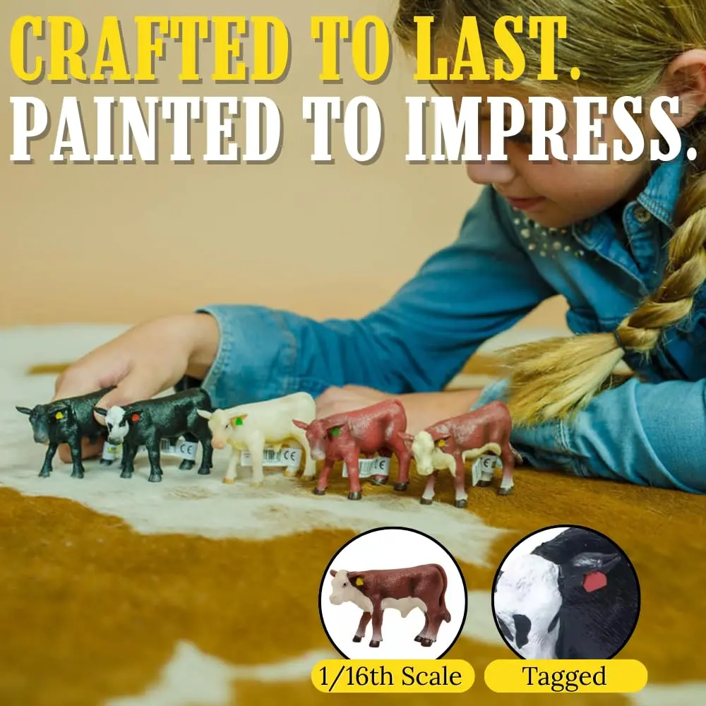 Little Buster Toys Calves Set 5 Pack | Realistic 1/16th Scale Farm Animals - view 2