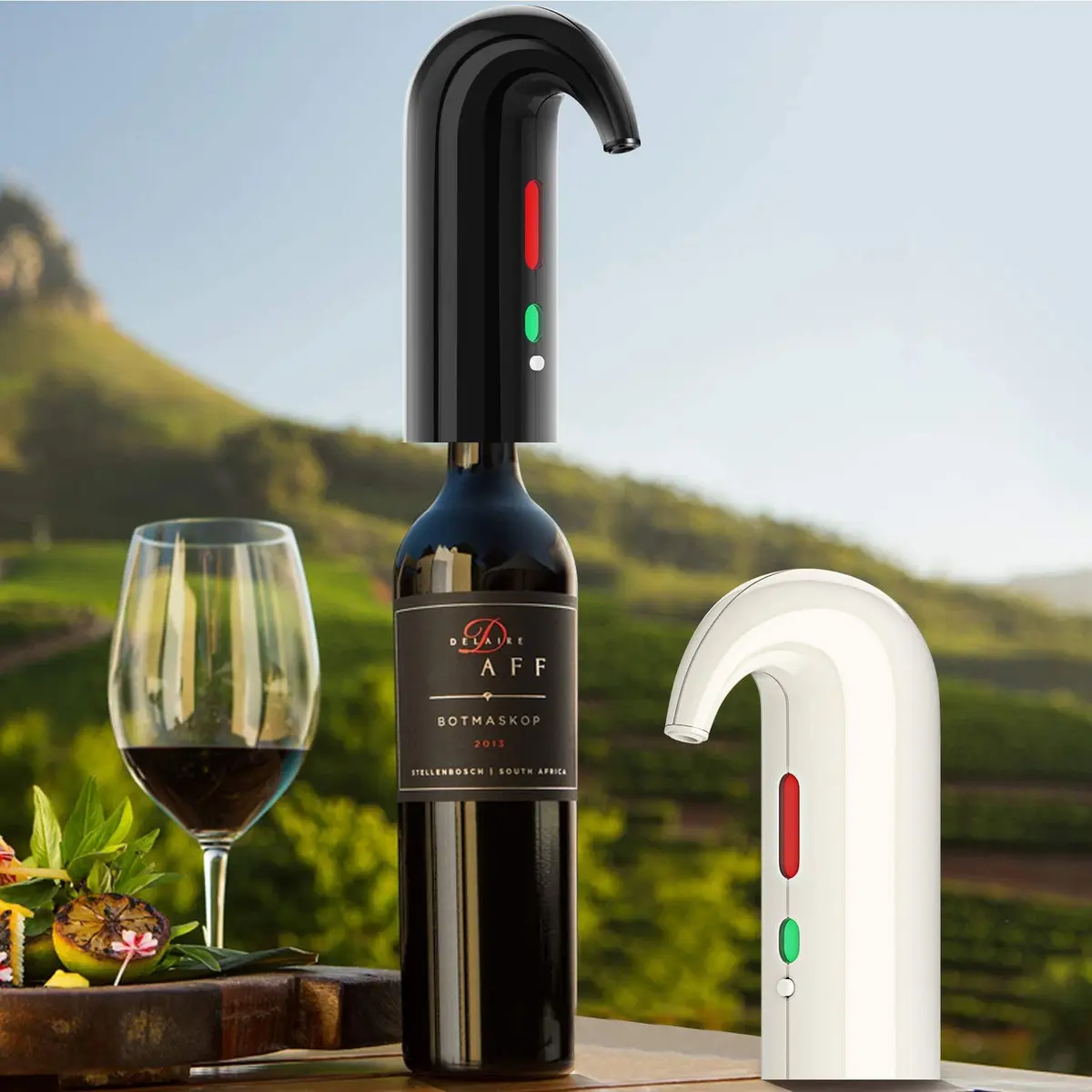 Yoocylii Electric Wine Aerator Dispenser Set with LED Display & Vacuum Stopper | 750ml (25.4 Fl Oz) Rechargeable Automatic Pourer - view 7