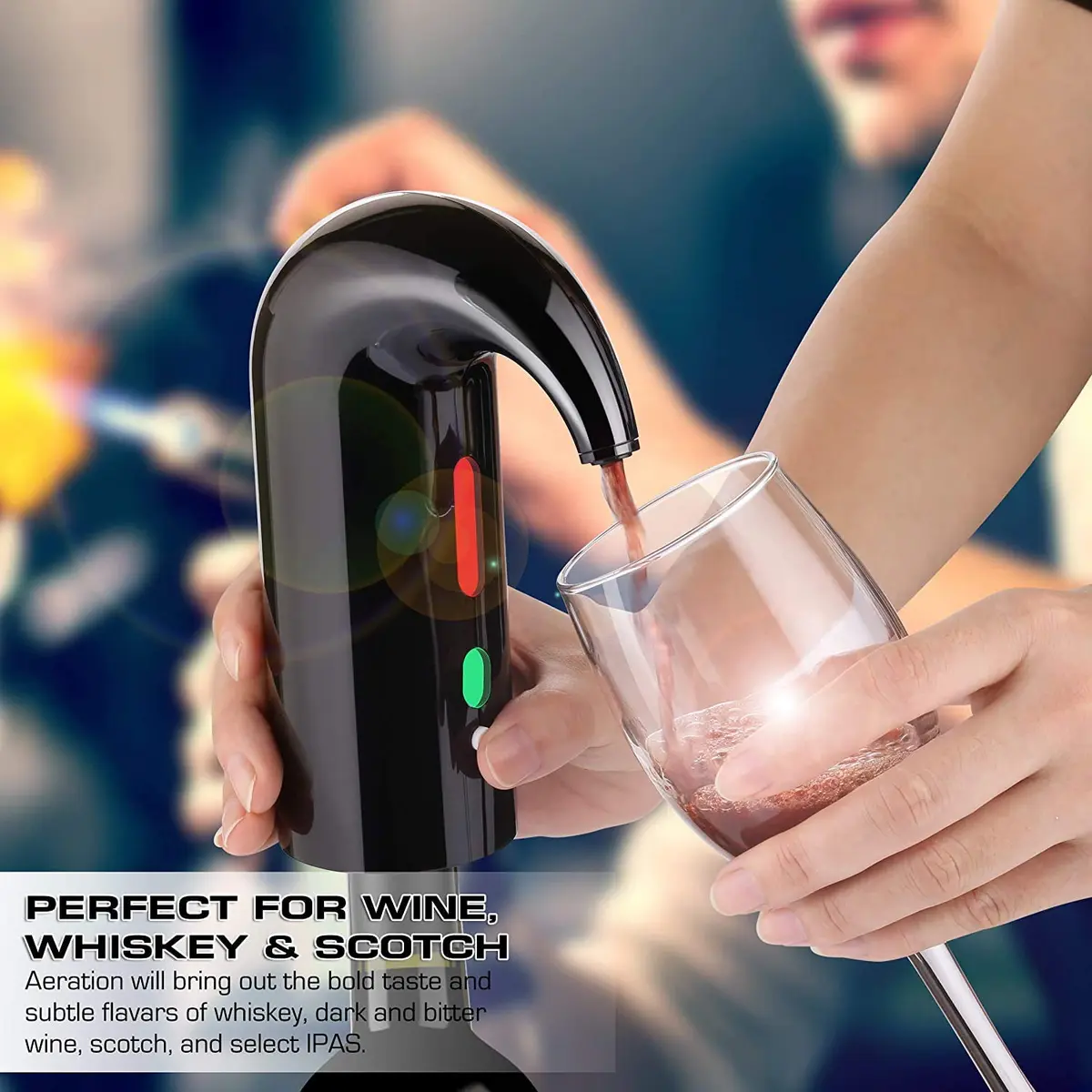 Yoocylii Electric Wine Aerator Dispenser Set with LED Display & Vacuum Stopper | 750ml (25.4 Fl Oz) Rechargeable Automatic Pourer - view 8