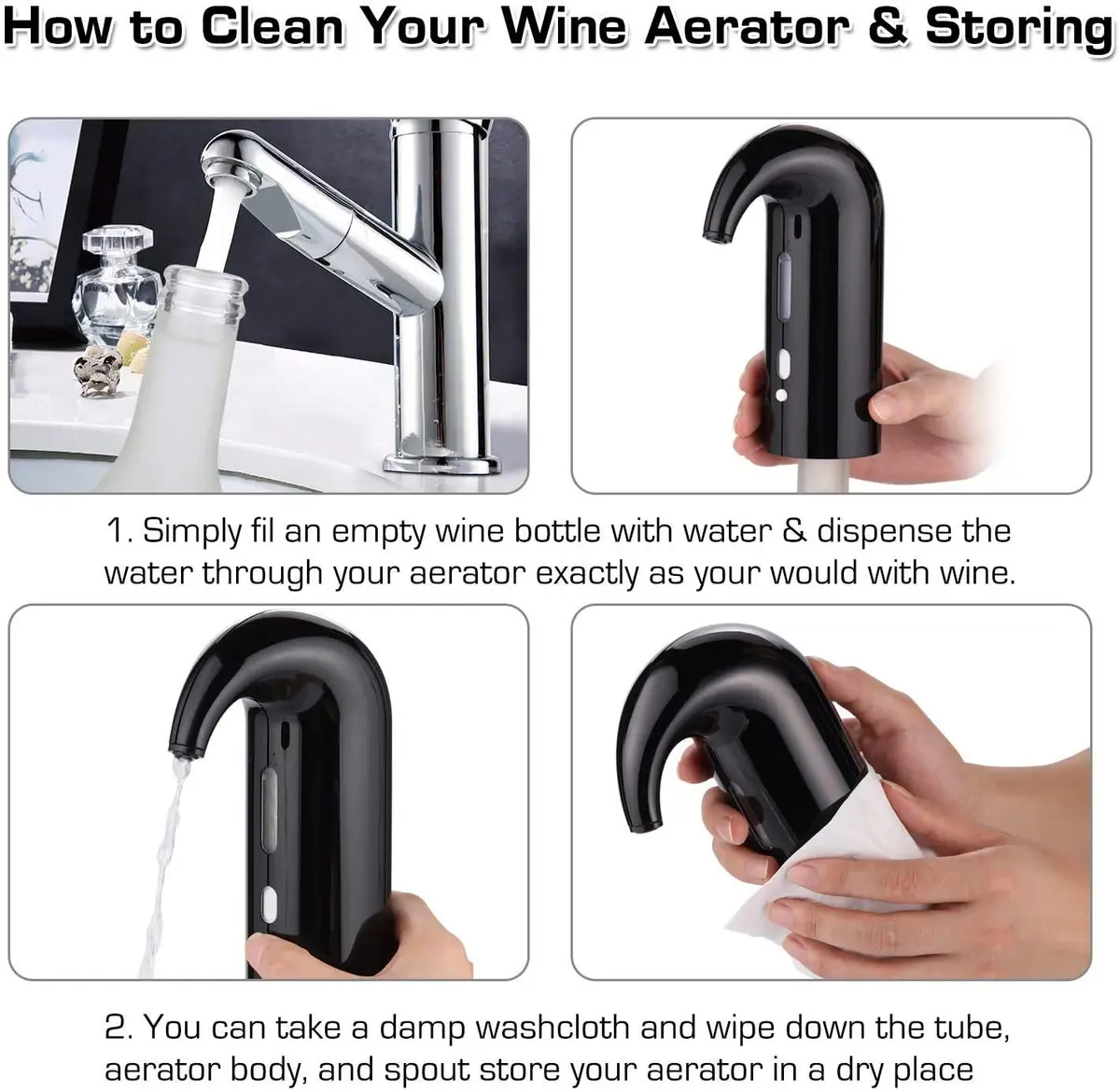 Yoocylii Electric Wine Aerator Dispenser Set with LED Display & Vacuum Stopper | 750ml (25.4 Fl Oz) Rechargeable Automatic Pourer - view 2