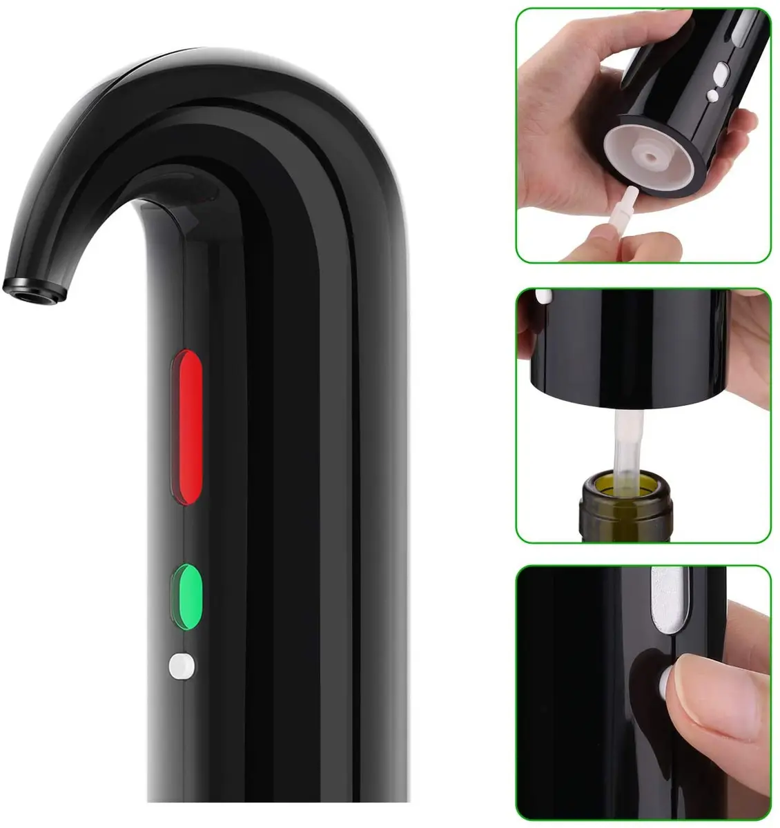 Yoocylii Electric Wine Aerator Dispenser Set with LED Display & Vacuum Stopper | 750ml (25.4 Fl Oz) Rechargeable Automatic Pourer - view 3