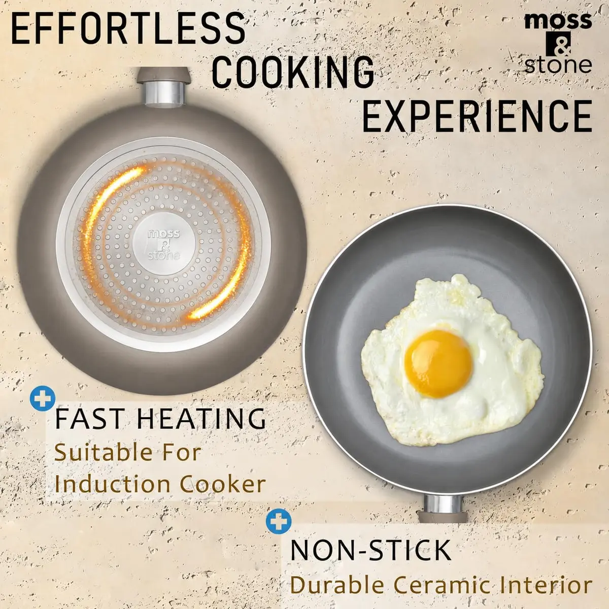 Moss & Stone Pots and Pans Set Nonstick 6-Piece | Induction Compatible, Durable & Stylish - view 5