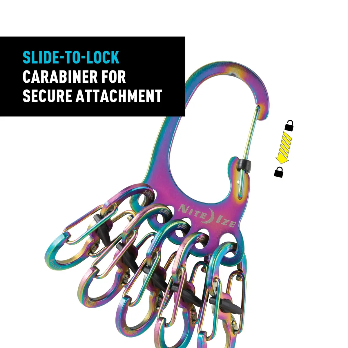 Nite Ize Bigfoot Locker KeyRack Stainless Steel Carabiner Holds 15 Keys | Hiking & Everyday Use - view 5