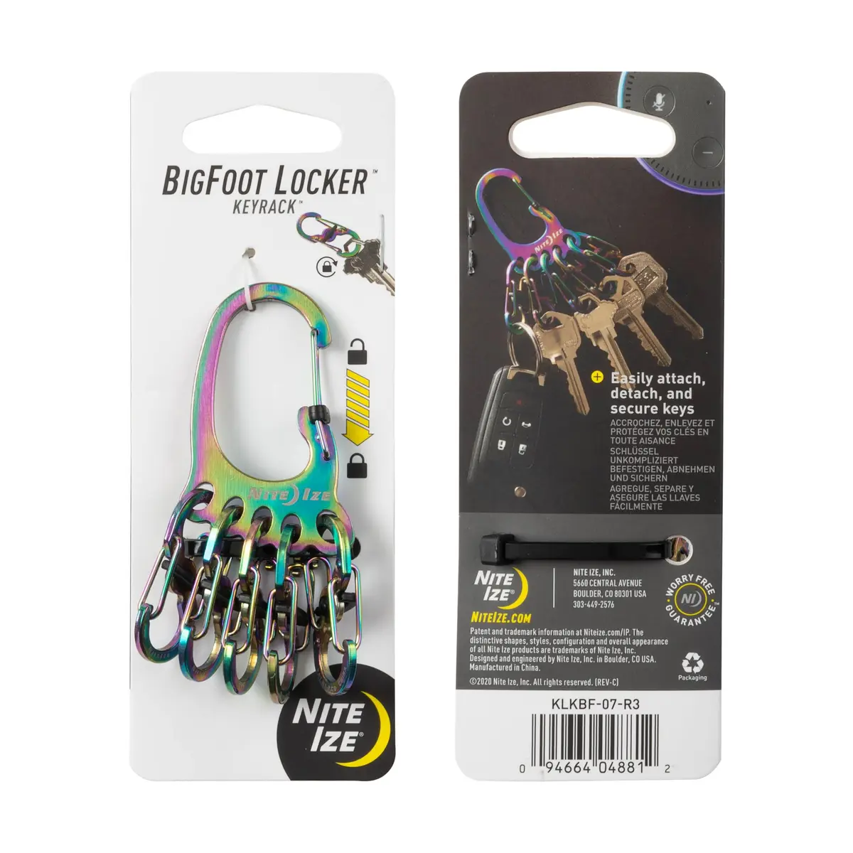 Nite Ize Bigfoot Locker KeyRack Stainless Steel Carabiner Holds 15 Keys | Hiking & Everyday Use - view 8