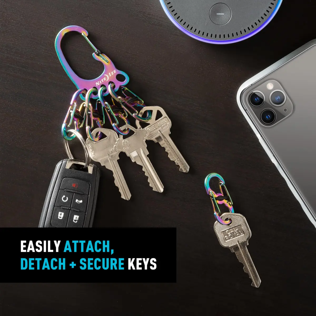 Nite Ize Bigfoot Locker KeyRack Stainless Steel Carabiner Holds 15 Keys | Hiking & Everyday Use - view 2