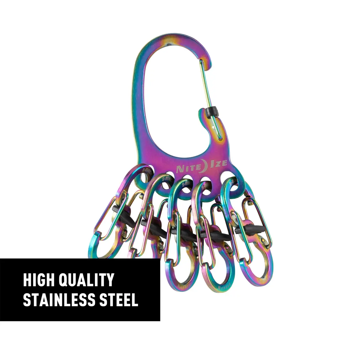 Nite Ize Bigfoot Locker KeyRack Stainless Steel Carabiner Holds 15 Keys | Hiking & Everyday Use - view 3
