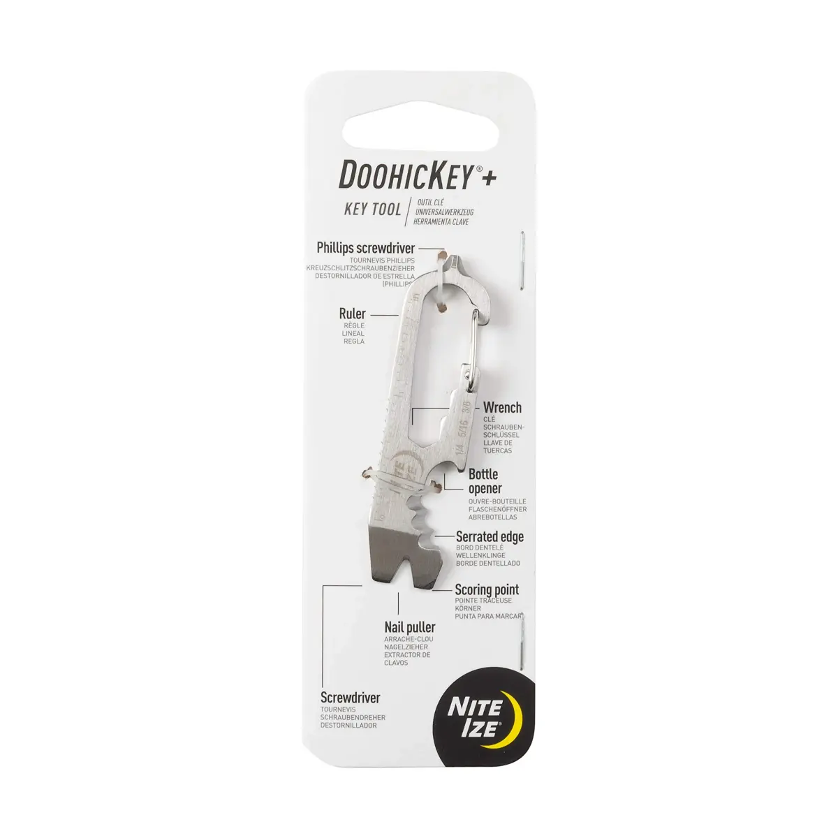 Nite Ize DoohicKey+ Keychain Multi Tool 8 Tools 0.3 oz (8.5 g) | Stainless Steel EDC Pocket Tool - main product image